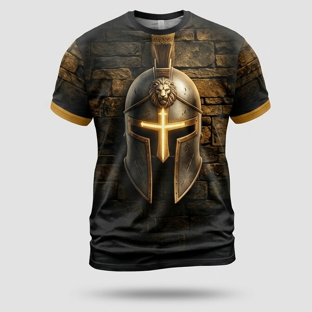 Unbroken Spartan Warrior Of Faith Motivational Aop T-Shirt