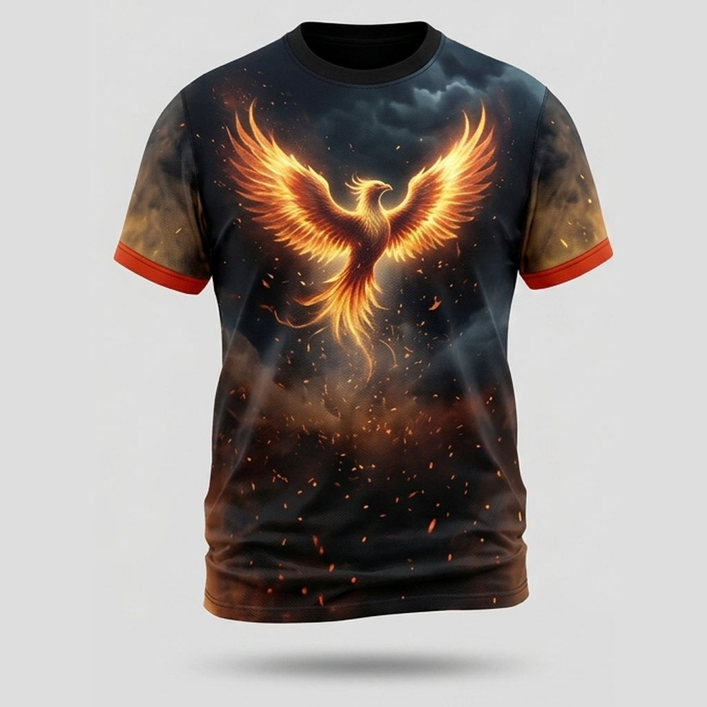 Phoenix Rising Reborn From Ashes Motivational Aop T-Shirt