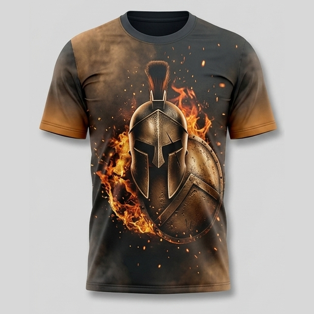 Spartan Warrior Forged In Fire Motivational Aop T-Shirt