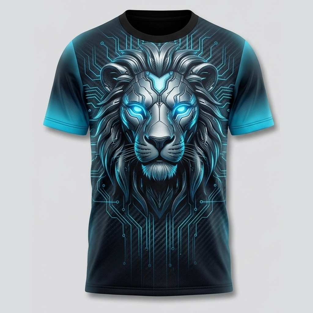 Iron Lion Cybernetic Beast Motivational Aop T-Shirt