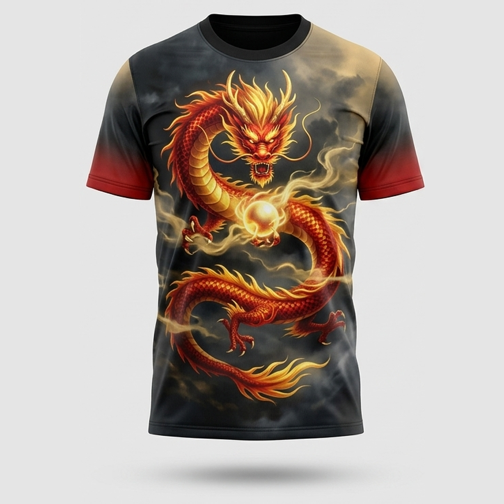 Oriental Dragon Inner Power Honor Motivational Aop T-Shirt