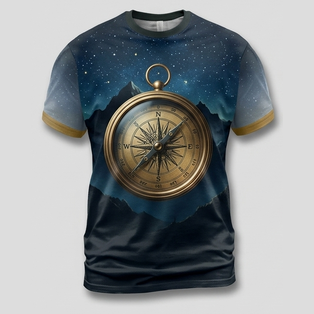 Wilderness Compass True North Motivational Aop T-Shirt